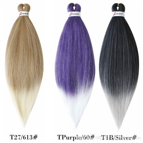 20inch 26inch EZ Braiding Hair Easy Braids Prestretched Synthetic Yaki Jumbo Braids Factory Wholesale Customize Packaging